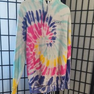 Vans Rainbow Tie-Dye Hoodie in Pink, Yellow, Blue, Mint